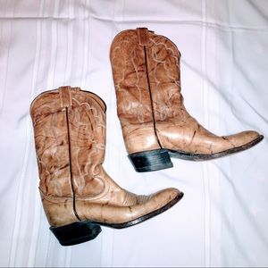 Tony Lama Marbled Tan Cowboy Boots